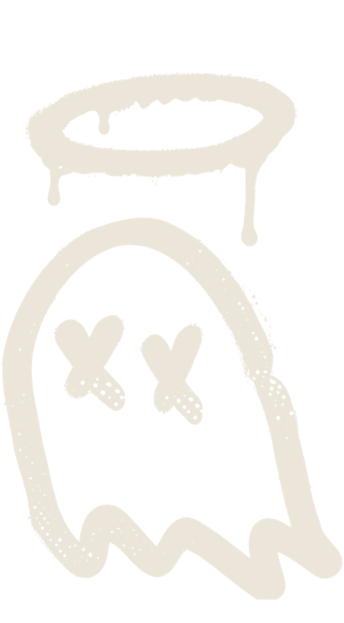 SAINT ghost logo with halo